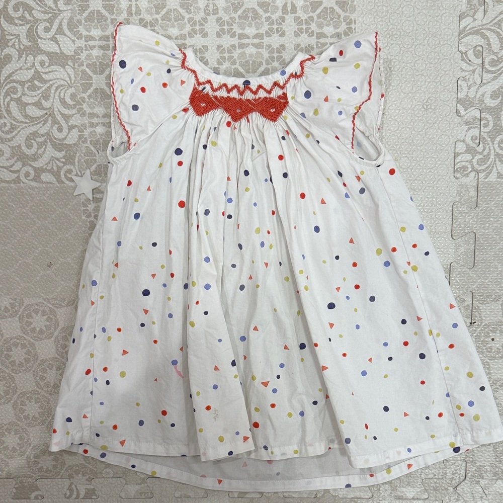 White Polka Dot Kids Formal Dress